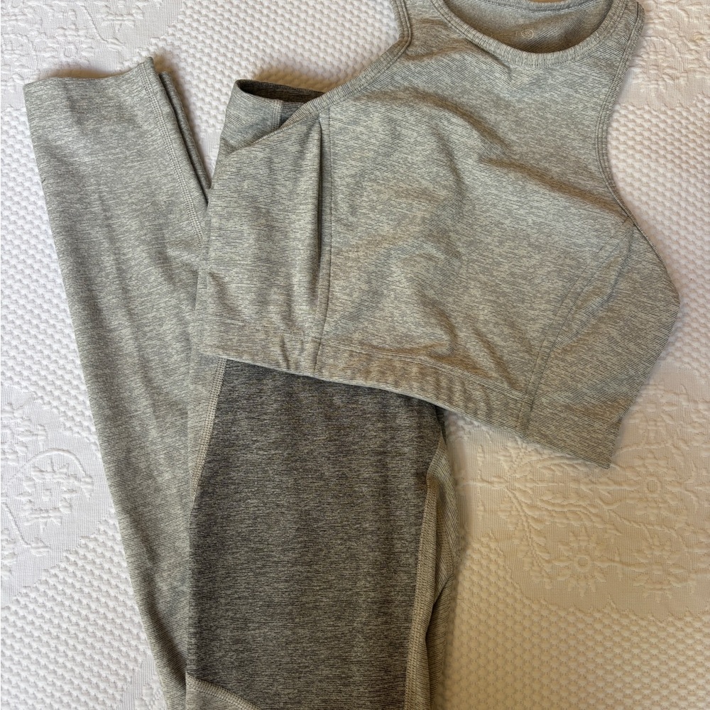 Outdoor Voices Gray Leggings and Top Set